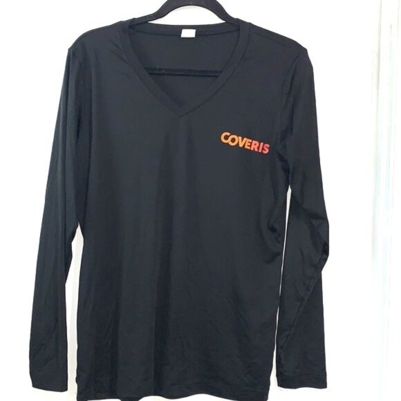 Sport-Tek Ladies XL Coveris Black V-Neck Long Sleeve Shirt Set 2 - Picture 1 of 8